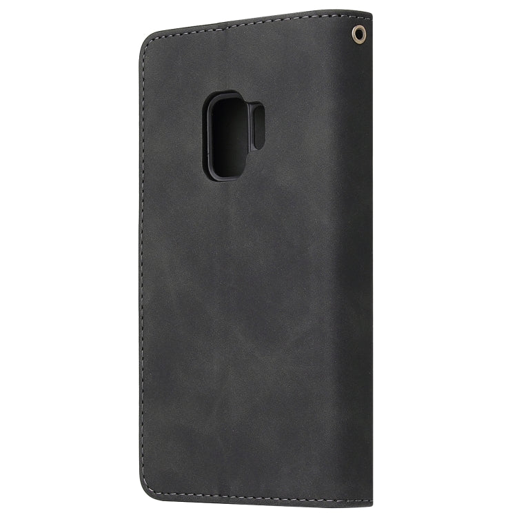 Multifunctional Retro Frosted Horizontal Flip Leather Case with Card Slot & Holder & Zipper Wallet & Photo Frame & Lanyard, Compatible with Samsung Galaxy S9+