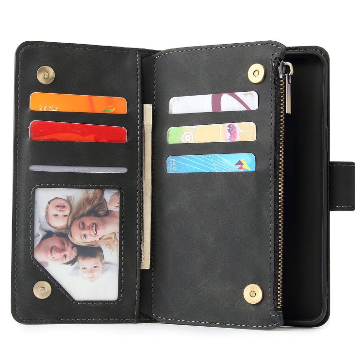 Multifunctional Retro Frosted Horizontal Flip Leather Case with Card Slot & Holder & Zipper Wallet & Photo Frame & Lanyard, Compatible with Samsung Galaxy S9+