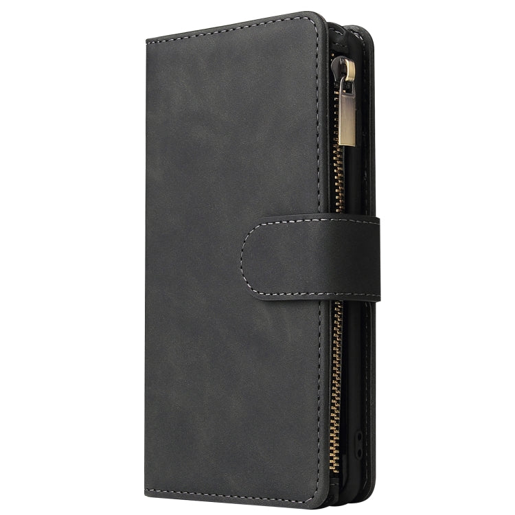 Multifunctional Retro Frosted Horizontal Flip Leather Case with Card Slot & Holder & Zipper Wallet & Photo Frame & Lanyard, Compatible with Samsung Galaxy S10
