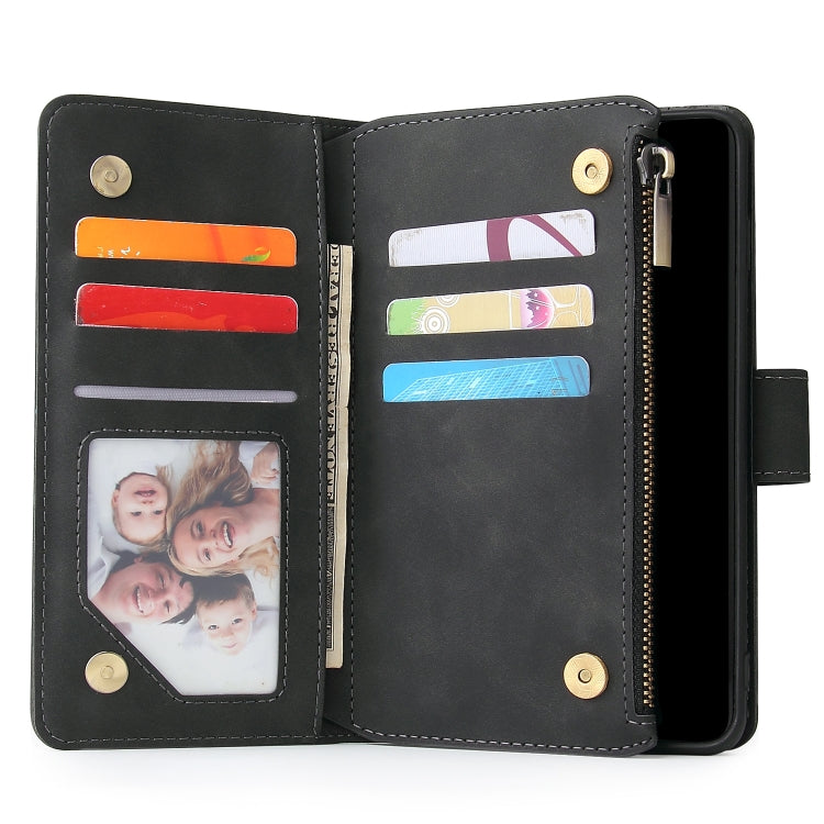 Multifunctional Retro Frosted Horizontal Flip Leather Case with Card Slot & Holder & Zipper Wallet & Photo Frame & Lanyard, Compatible with Samsung Galaxy S10