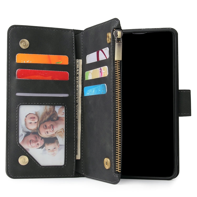 Multifunctional Retro Frosted Horizontal Flip Leather Case with Card Slot & Holder & Zipper Wallet & Photo Frame & Lanyard, Compatible with Samsung Galaxy S10