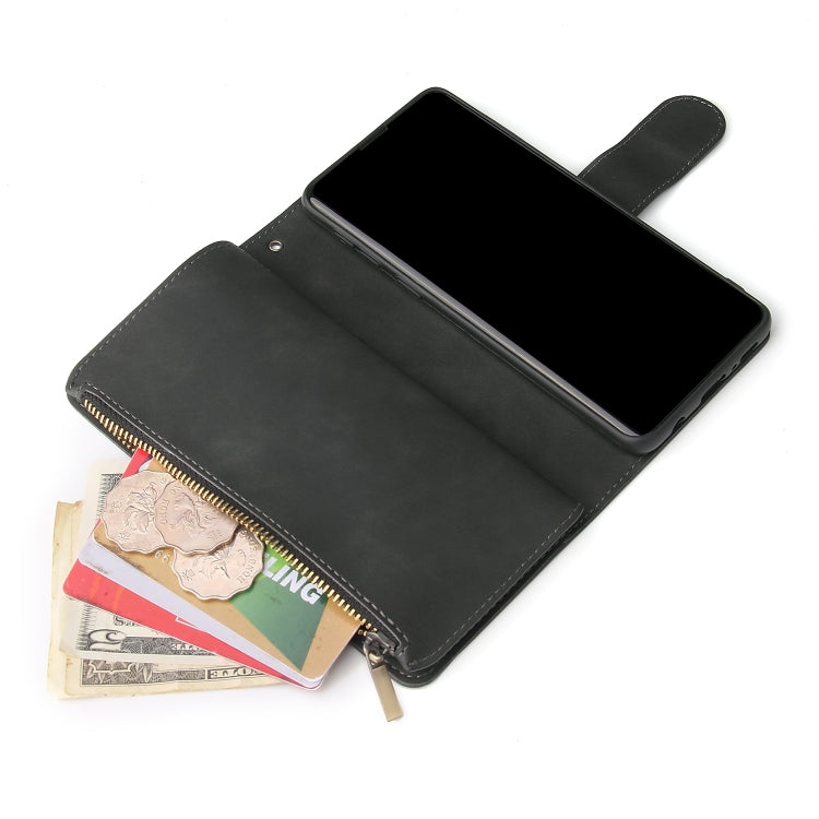 Multifunctional Retro Frosted Horizontal Flip Leather Case with Card Slot & Holder & Zipper Wallet & Photo Frame & Lanyard, Compatible with Samsung Galaxy S10