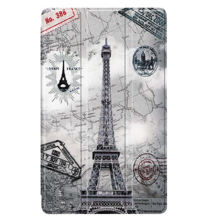 Colored Drawing Pattern Horizontal Flip Leather Case with Three-folding Holder, For Samsung Galaxy Tab A7 Lite T225