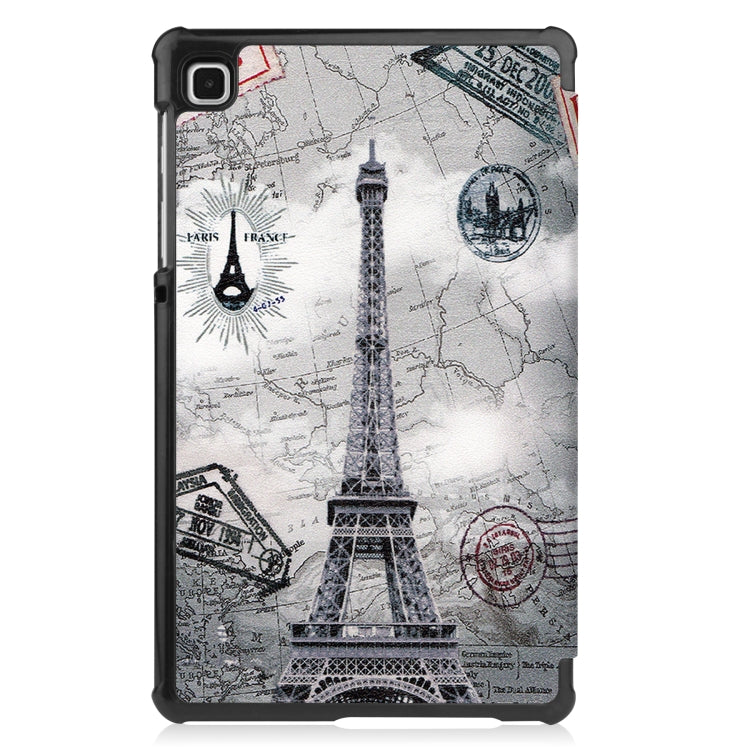 Colored Drawing Pattern Horizontal Flip Leather Case with Three-folding Holder, For Samsung Galaxy Tab A7 Lite T225