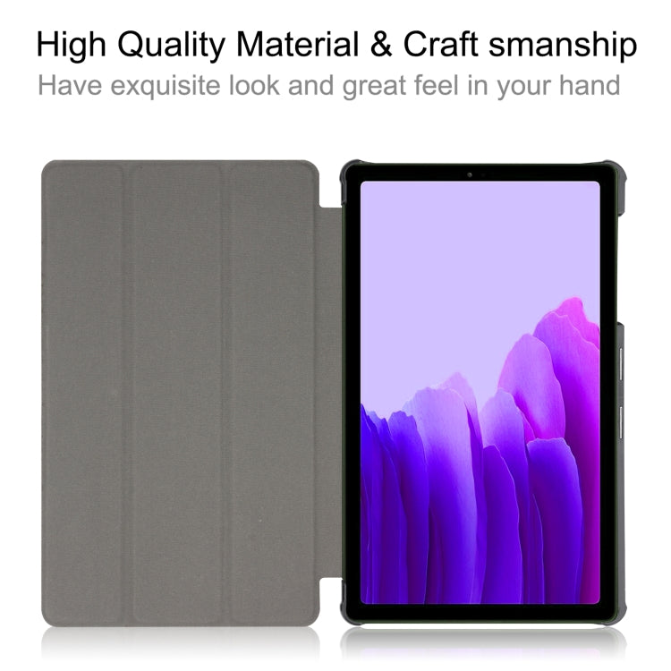 Colored Drawing Pattern Horizontal Flip Leather Case with Three-folding Holder, For Samsung Galaxy Tab A7 Lite T225
