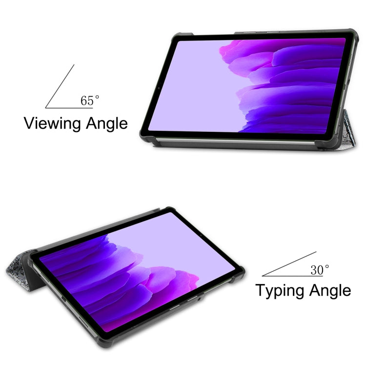 Colored Drawing Pattern Horizontal Flip Leather Case with Three-folding Holder, For Samsung Galaxy Tab A7 Lite T225