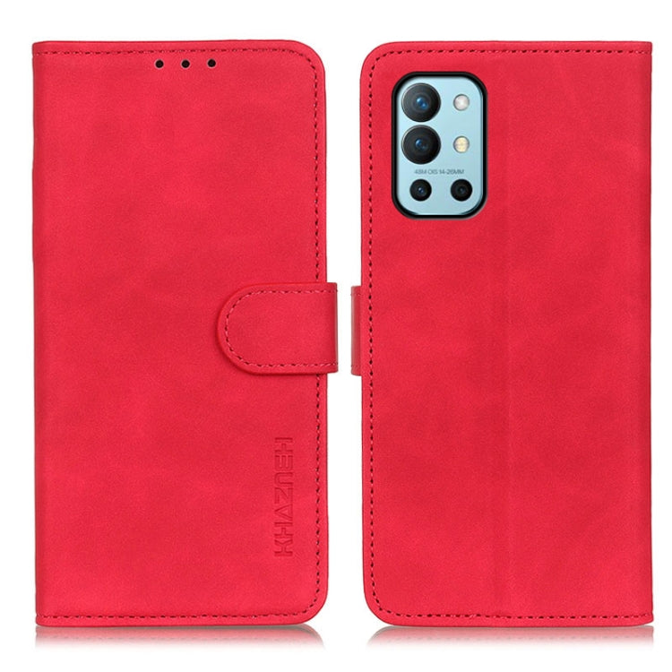 KHAZNEH Retro Texture PU + TPU Horizontal Flip Leather Case with Holder & Card Slots & Wallet, Compatible with OnePlus 9R