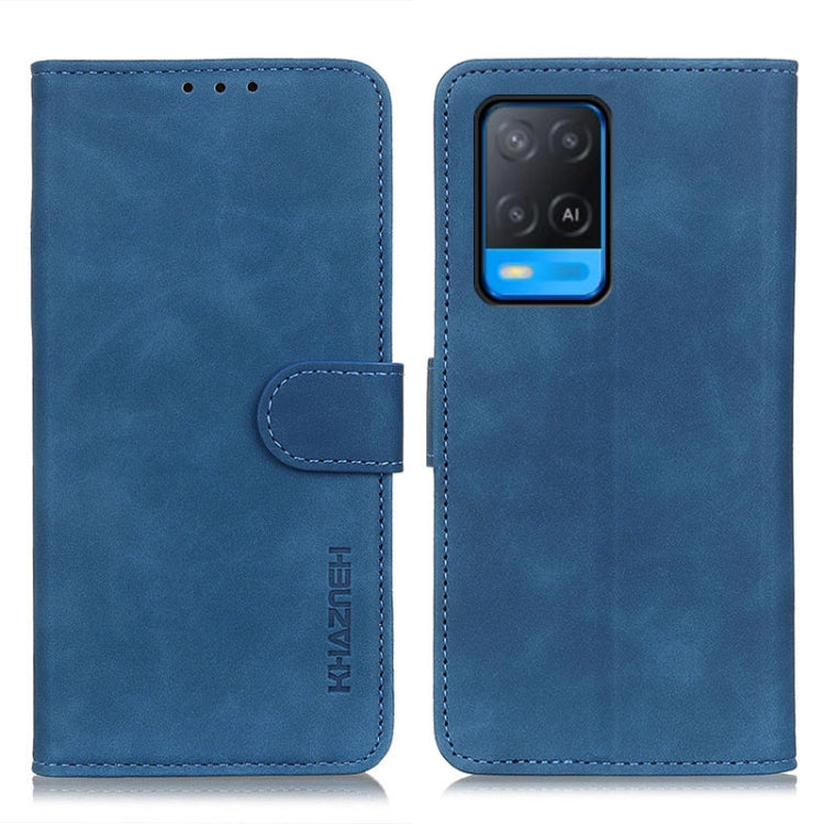 KHAZNEH Retro Texture PU + TPU Horizontal Flip Leather Case with Holder & Card Slots & Wallet, Compatible with OPPO A54 4G