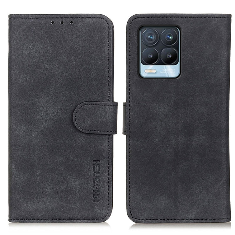 KHAZNEH Retro Texture PU + TPU Horizontal Flip Leather Case with Holder & Card Slots & Wallet, Compatible with OPPO Realme 8 / 8 Pro