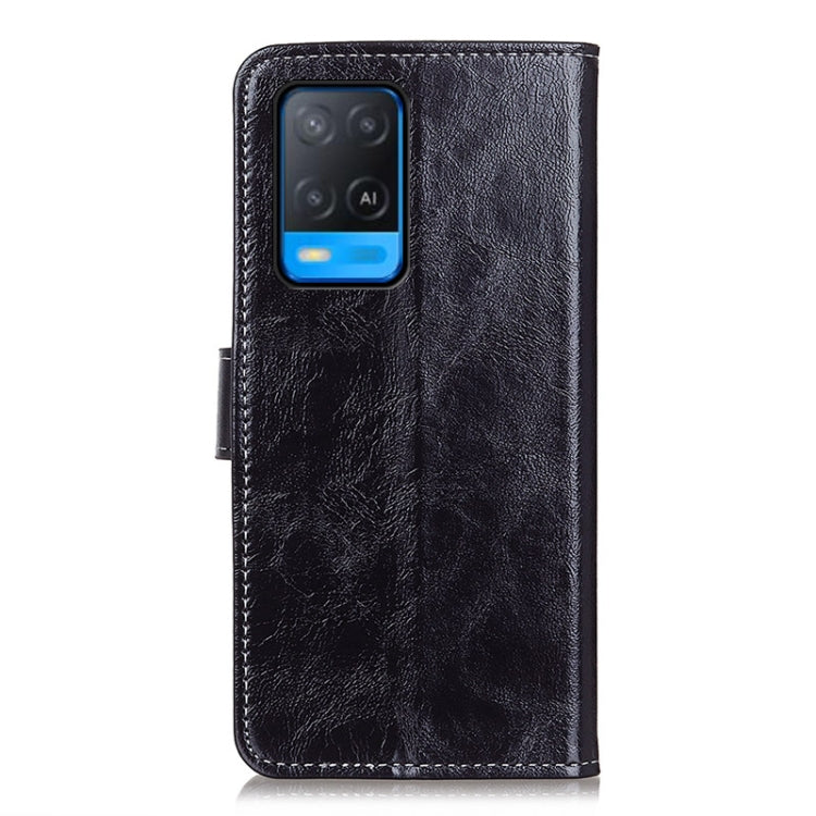 Retro Crazy Horse Texture Horizontal Flip Leather Case with Holder & Card Slots & Photo Frame & Wallet, Compatible with OPPO A54 4G