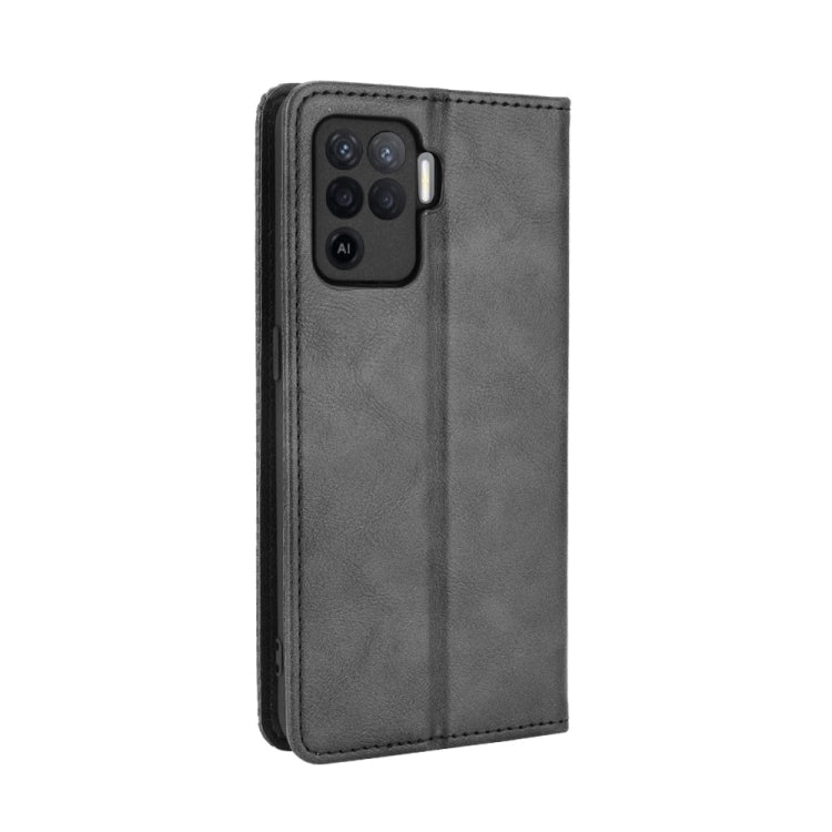 Magnetic Buckle Retro Crazy Horse Texture Horizontal Flip Leather Case with Holder & Card Slots & Photo Frame, Compatible with OPPO A94 4G / F19 Pro 4G / Reno5 F