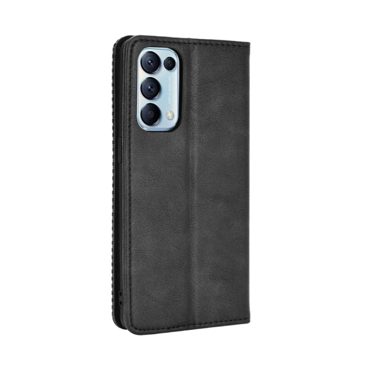 Magnetic Buckle Retro Crazy Horse Texture Horizontal Flip Leather Case with Holder & Card Slots & Photo Frame, Compatible with OPPO Find X3 Lite / Reno5 5G