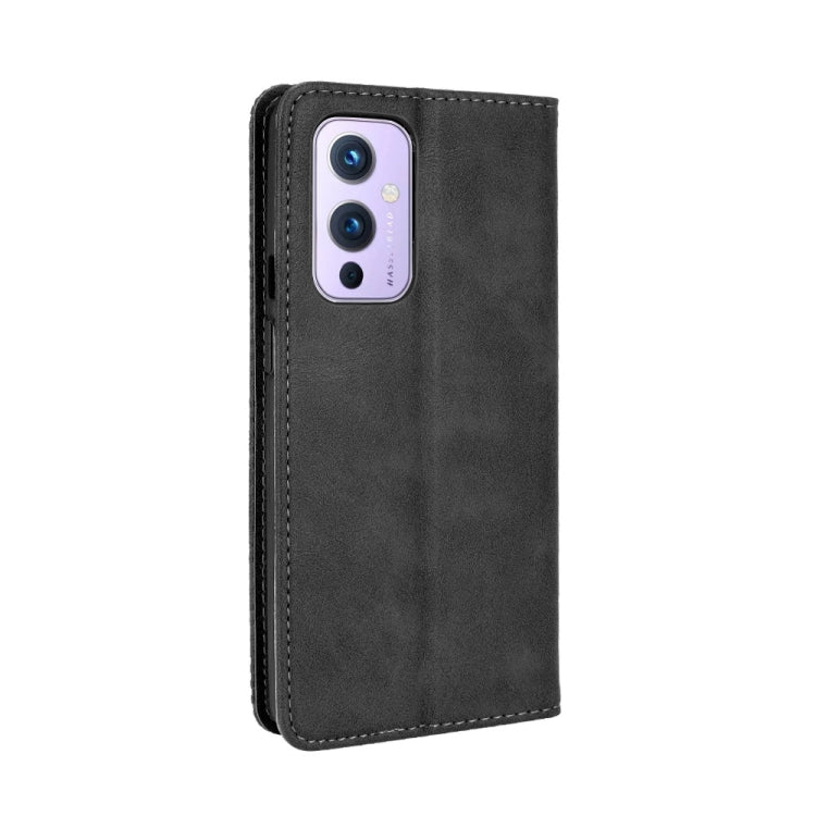 Magnetic Buckle Retro Crazy Horse Texture Horizontal Flip Leather Case with Holder & Card Slots & Photo Frame, Compatible with OnePlus 9 (Europe and America Version)