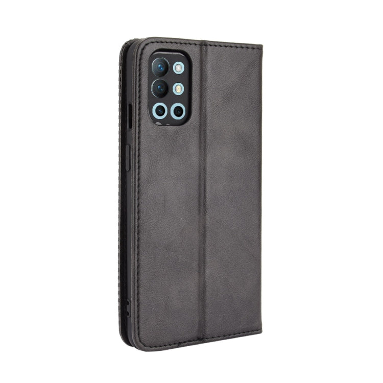 Magnetic Buckle Retro Crazy Horse Texture Horizontal Flip Leather Case with Holder & Card Slots & Photo Frame, Compatible with OnePlus 9R