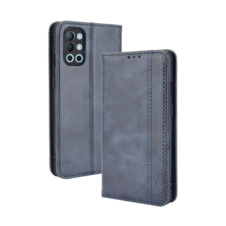 Magnetic Buckle Retro Crazy Horse Texture Horizontal Flip Leather Case with Holder & Card Slots & Photo Frame, Compatible with OnePlus 9R