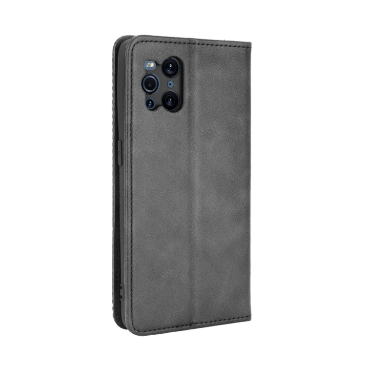 Magnetic Buckle Retro Crazy Horse Texture Horizontal Flip Leather Case with Holder & Card Slots & Photo Frame, Compatible with OPPO Find X3 / Find X3 Pro