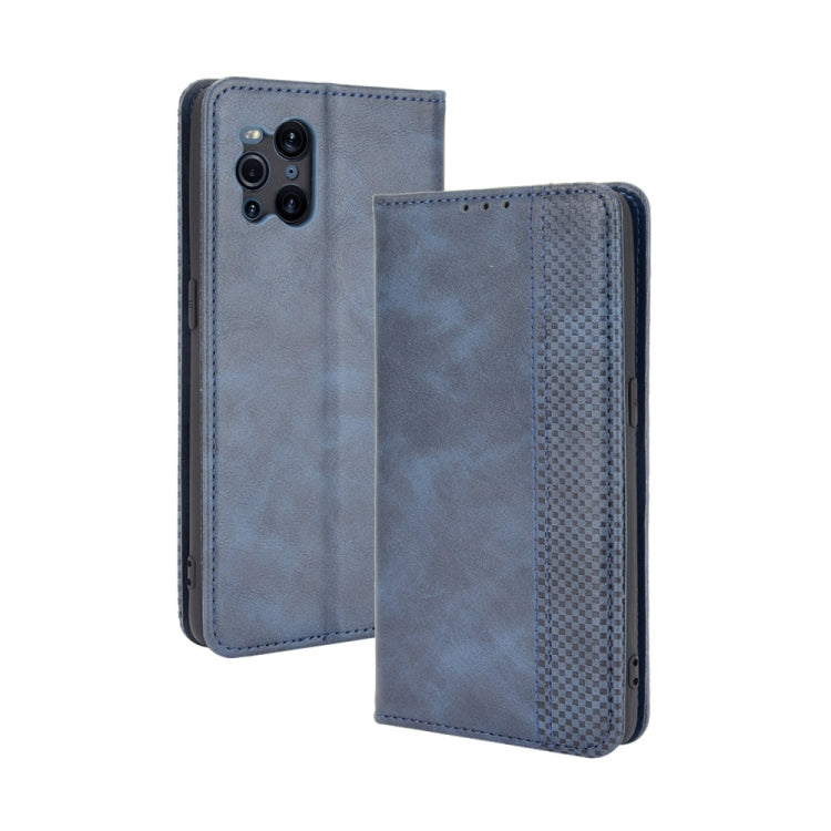 Magnetic Buckle Retro Crazy Horse Texture Horizontal Flip Leather Case with Holder & Card Slots & Photo Frame, Compatible with OPPO Find X3 / Find X3 Pro