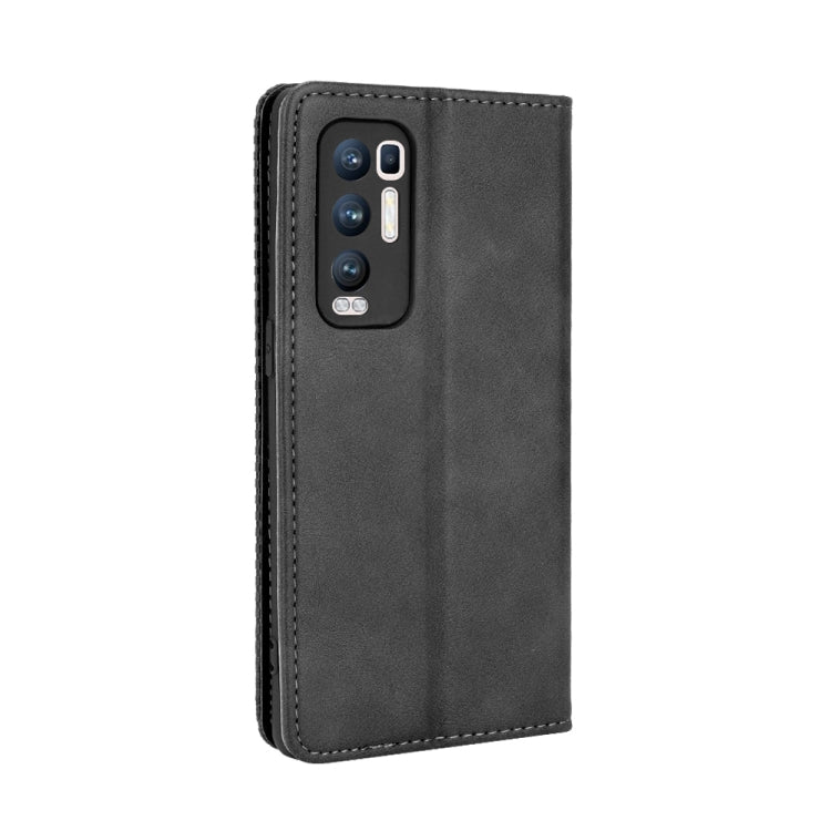 Magnetic Buckle Retro Crazy Horse Texture Horizontal Flip Leather Case with Holder & Card Slots & Photo Frame, Compatible with OPPO Reno5 Pro Plus / Find X3 Neo