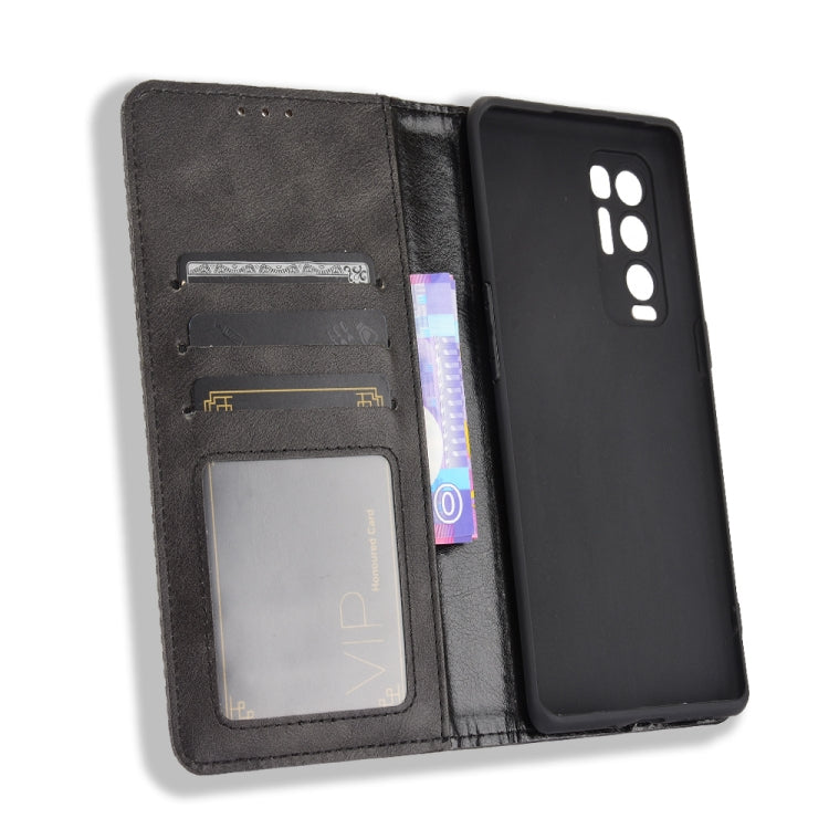 Magnetic Buckle Retro Crazy Horse Texture Horizontal Flip Leather Case with Holder & Card Slots & Photo Frame, Compatible with OPPO Reno5 Pro Plus / Find X3 Neo