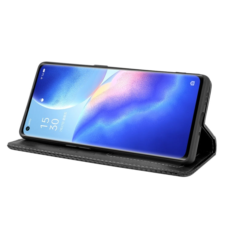 Magnetic Buckle Retro Crazy Horse Texture Horizontal Flip Leather Case with Holder & Card Slots & Photo Frame, Compatible with OPPO Reno5 Pro Plus / Find X3 Neo