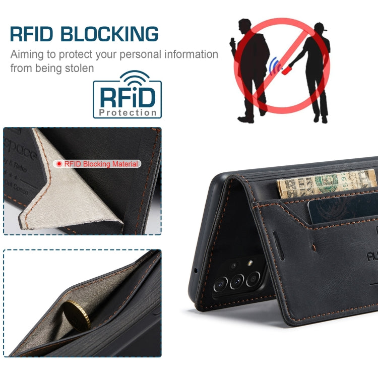 AutSpace A01 Retro Skin-feel Crazy Horse Texture Horizontal Flip Leather Case with Holder & Card Slots & Wallet & RFID