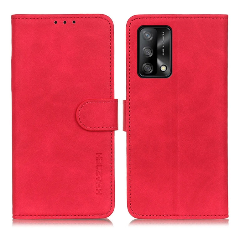KHAZNEH Retro Texture Horizontal Flip Leather Case with Holder & Card Slots & Wallet, Compatible with OPPO F19
