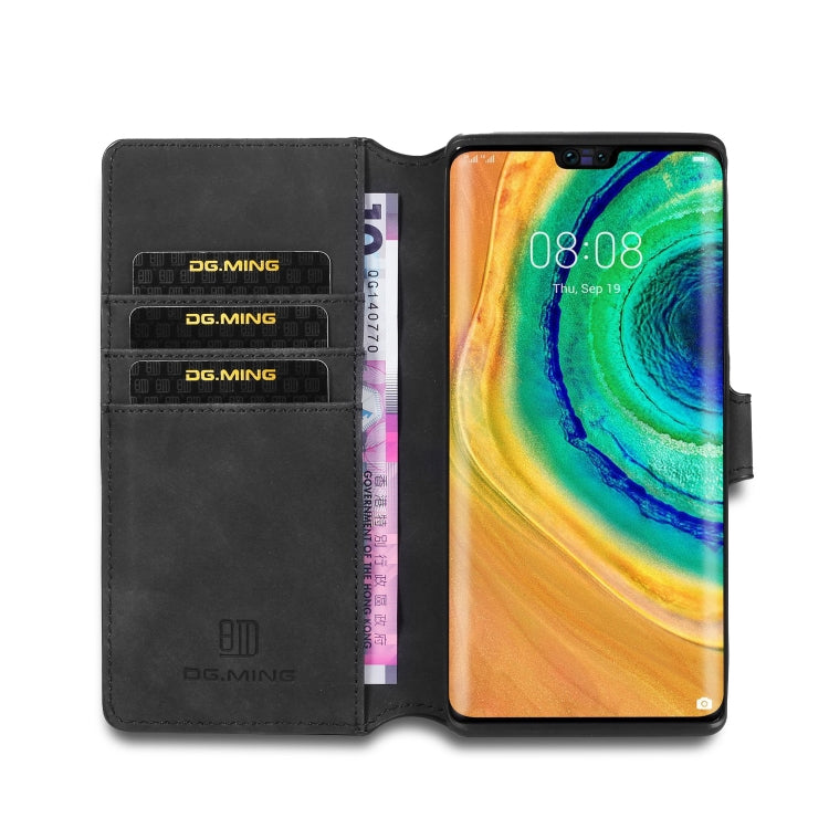 DG.MING Retro Oil Side Horizontal Flip Case with Holder & Card Slots & Wallet, Compatible with Huawei Mate 30 Pro