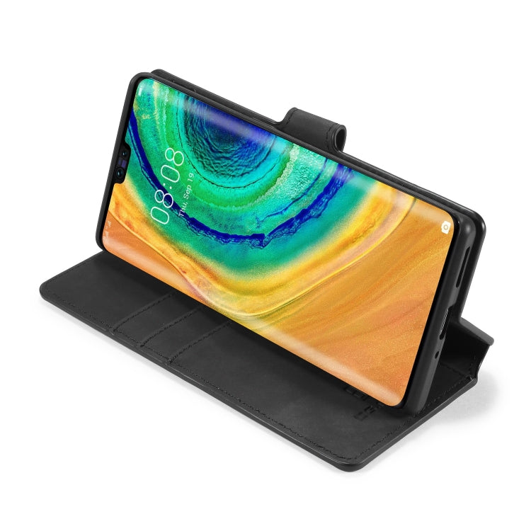 DG.MING Retro Oil Side Horizontal Flip Case with Holder & Card Slots & Wallet, Compatible with Huawei Mate 30 Pro