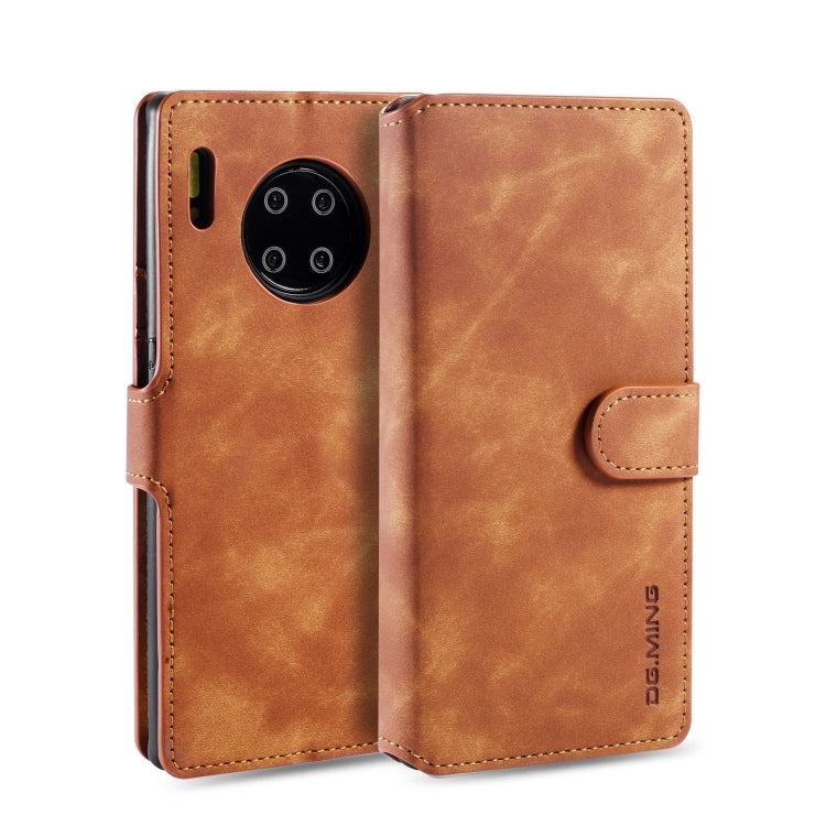 DG.MING Retro Oil Side Horizontal Flip Case with Holder & Card Slots & Wallet, Compatible with Huawei Mate 30 Pro