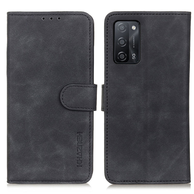 KHAZNEH Retro Texture PU + TPU Horizontal Flip Leather Case with Holder & Card Slots & Wallet, Compatible with OPPO A55 5G / A53s 5G