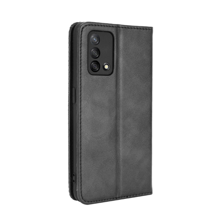 Magnetic Buckle Retro Crazy Horse Texture Horizontal Flip Leather Case with Holder & Card Slots & Photo Frame, Compatible with OPPO A74 4G / F19 4G