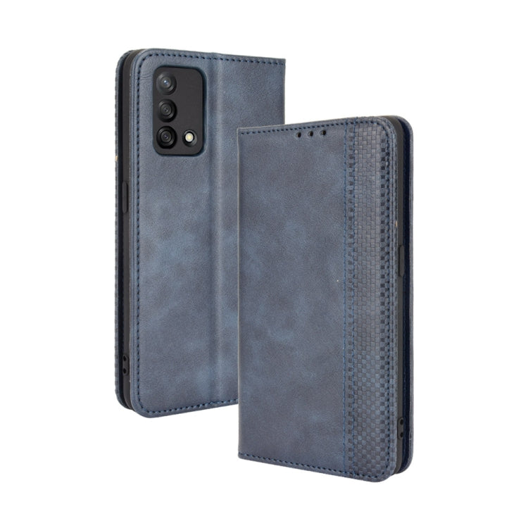 Magnetic Buckle Retro Crazy Horse Texture Horizontal Flip Leather Case with Holder & Card Slots & Photo Frame, Compatible with OPPO A74 4G / F19 4G