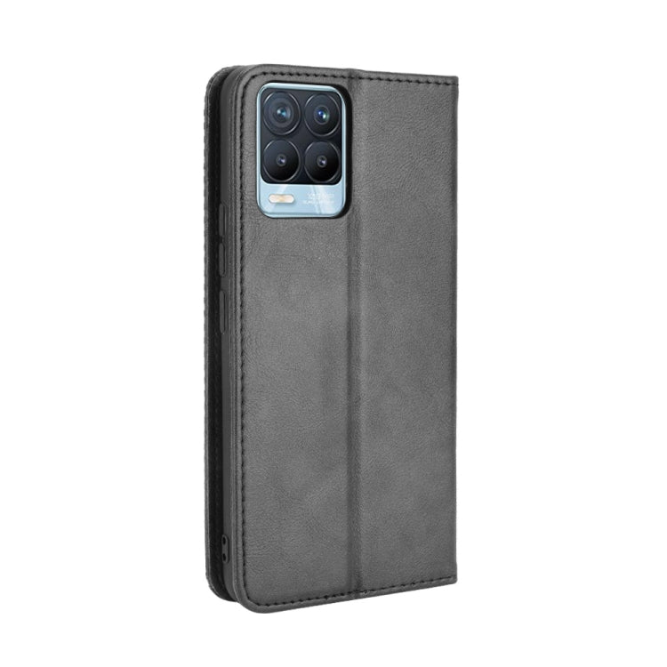 Magnetic Buckle Retro Crazy Horse Texture Horizontal Flip Leather Case with Holder & Card Slots & Photo Frame, Compatible with OPPO Realme 8 4G / Realme 8 Pro 4G