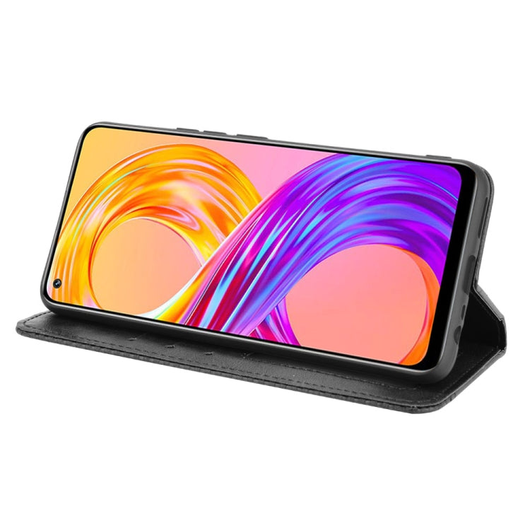 Magnetic Buckle Retro Crazy Horse Texture Horizontal Flip Leather Case with Holder & Card Slots & Photo Frame, Compatible with OPPO Realme 8 4G / Realme 8 Pro 4G