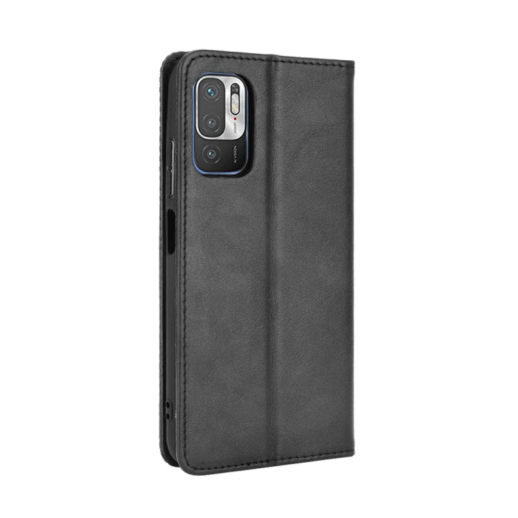 Magnetic Buckle Retro Crazy Horse Texture Horizontal Flip Leather Case with Holder & Card Slots & Photo Frame, Compatible with Xiaomi Redmi Note 10 5G