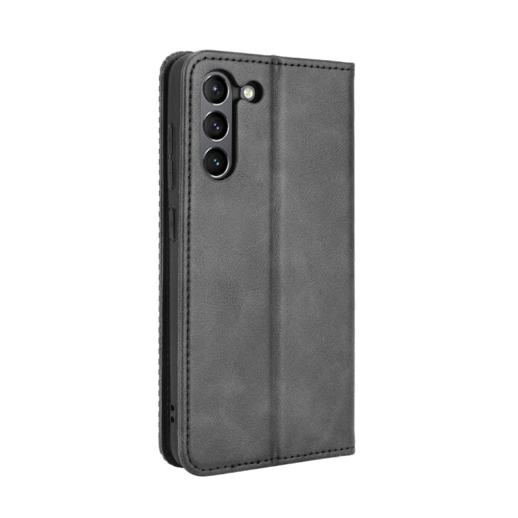 Magnetic Buckle Retro Crazy Horse Texture Horizontal Flip Leather Case with Holder & Card Slots & Photo Frame, Compatible with Samsung Galaxy S21 FE