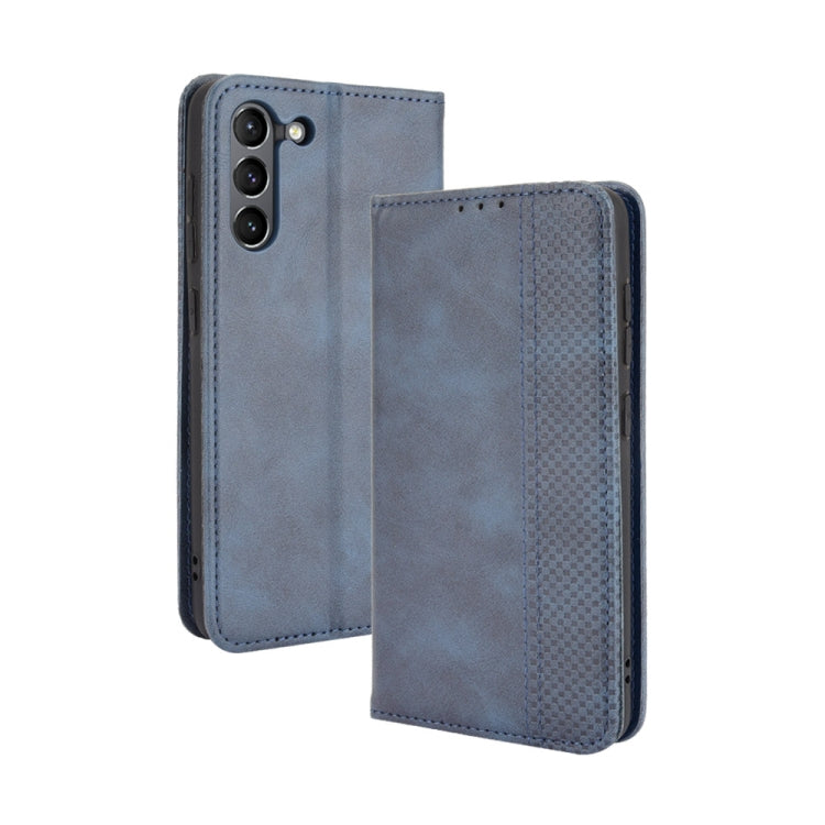 Magnetic Buckle Retro Crazy Horse Texture Horizontal Flip Leather Case with Holder & Card Slots & Photo Frame, Compatible with Samsung Galaxy S21 FE