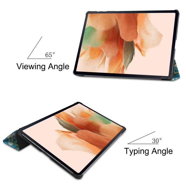 Custer Painted PU Leather Case with Sleep / Wake-up Function & 3-Fold Holder, For Samsung Galaxy Tab S7 Lite T730 / T735