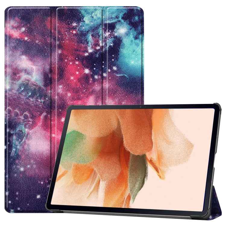Custer Painted PU Leather Case with Sleep / Wake-up Function & 3-Fold Holder, For Samsung Galaxy Tab S7 Lite T730 / T735