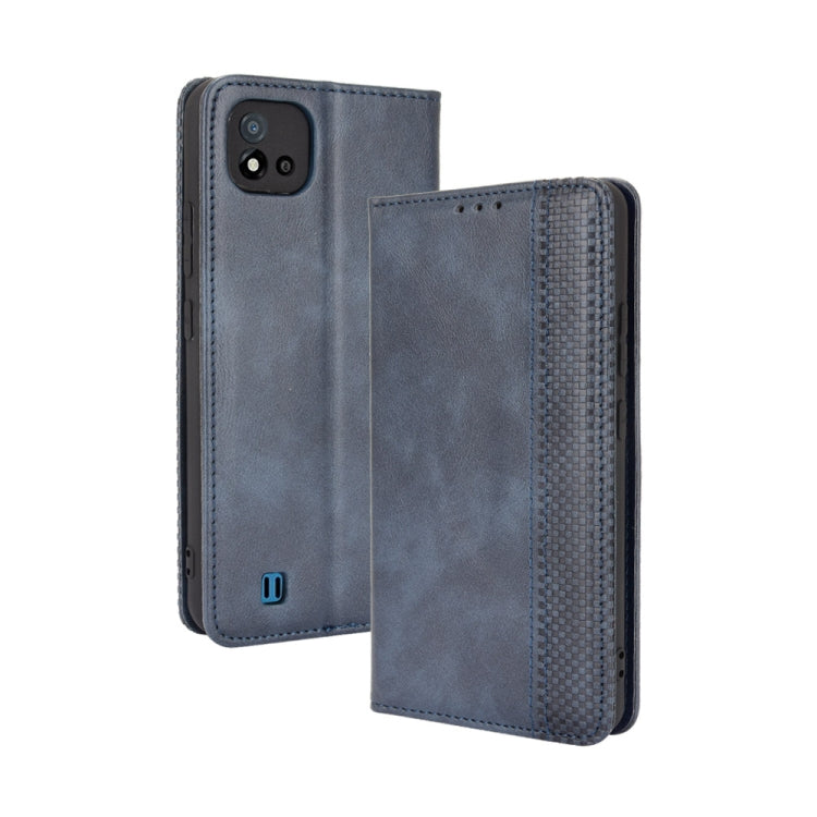 Magnetic Buckle Retro Crazy Horse Texture Horizontal Flip Leather Case with Holder & Card Slots & Photo Frame, Compatible with OPPO Realme C11 2021 / Realme C20 / Realme C20a