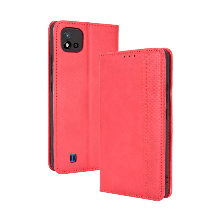 Magnetic Buckle Retro Crazy Horse Texture Horizontal Flip Leather Case with Holder & Card Slots & Photo Frame, Compatible with OPPO Realme C11 2021 / Realme C20 / Realme C20a