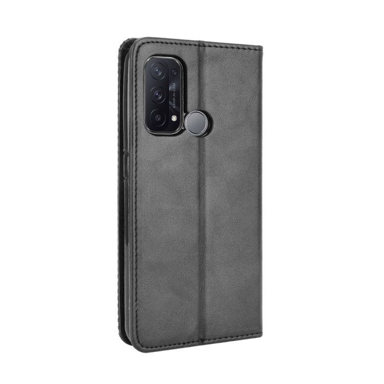Magnetic Buckle Retro Crazy Horse Texture Horizontal Flip Leather Case with Holder & Card Slots & Photo Frame, Compatible with OPPO Reno5 A