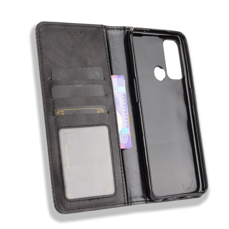 Magnetic Buckle Retro Crazy Horse Texture Horizontal Flip Leather Case with Holder & Card Slots & Photo Frame, Compatible with OPPO Reno5 A