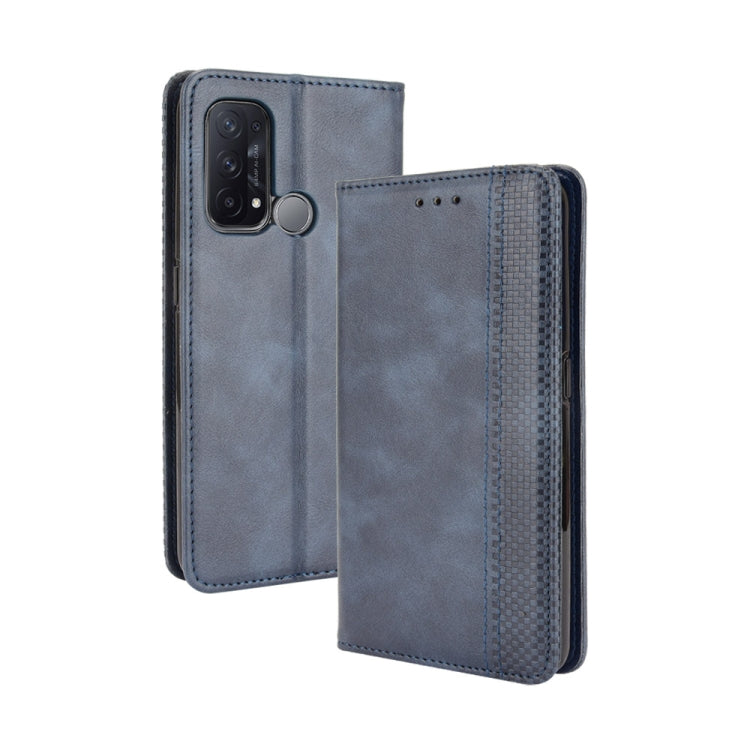 Magnetic Buckle Retro Crazy Horse Texture Horizontal Flip Leather Case with Holder & Card Slots & Photo Frame, Compatible with OPPO Reno5 A