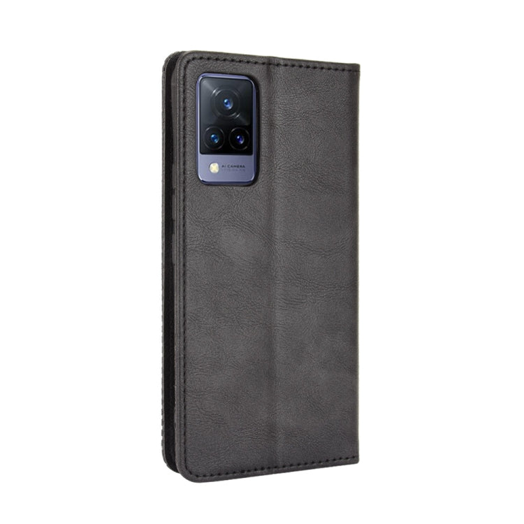 Magnetic Buckle Retro Crazy Horse Texture Horizontal Flip Leather Case with Holder & Card Slots & Photo Frame, Compatible with vivo V21 5G / 4G