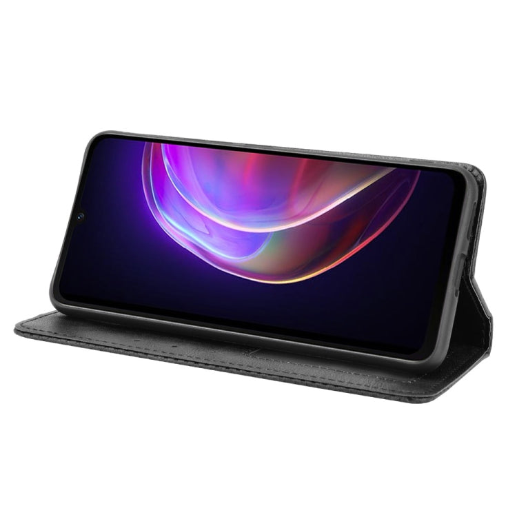 Magnetic Buckle Retro Crazy Horse Texture Horizontal Flip Leather Case with Holder & Card Slots & Photo Frame, Compatible with vivo V21 5G / 4G