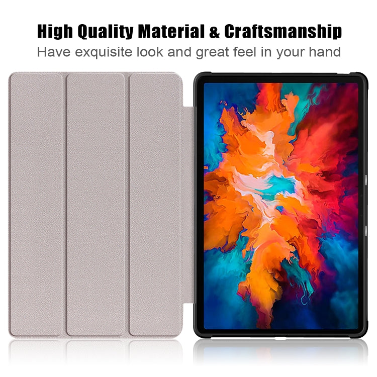Painted Pattern PU + TPU Horizontal Flip Leather Case with Three-folding Holder & Wake-up / Sleep Function