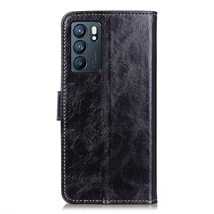 Retro Crazy Horse Texture Horizontal Flip Leather Case with Holder & Card Slots & Photo Frame & Wallet, Compatible with OPPO Reno6 5G