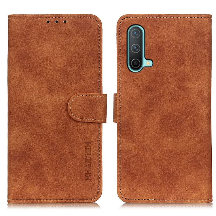 KHAZNEH Retro Texture PU + TPU Horizontal Flip Leather Case with Holder & Card Slots & Wallet, Compatible with OnePlus Nord CE 5G