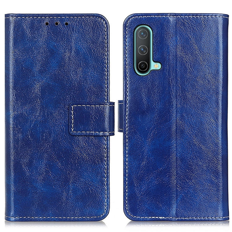 Retro Crazy Horse Texture Horizontal Flip Leather Case with Holder & Card Slots & Photo Frame & Wallet, Compatible with OnePlus Nord CE 5G